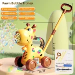 Deer Bubble Trolley [Hand Push Rechargeable-Yellow]]