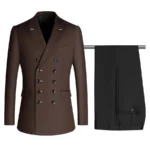 Double Row Brown (Top Black Trousers)