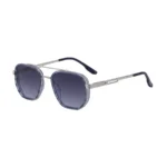 C5 Blue Striped Floral Silver Gradient Gray