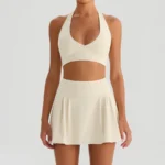 Apricot Color: Bra + Short Skirt