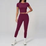2551 Short-sleeve Shirt + 2551-1 Long Pants—indigo Purple Red