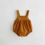 7Y735 Coffee-colored Overalls for Crawling