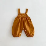 7Y735 Coffee-colored Suspender Jumpsuit
