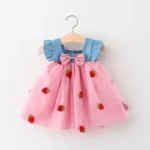 Strawberry Powder Denim Skirt