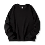 Black Cotton Crew Neck Sweatshirt