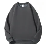 Iron Gray Cotton Round Neck Fleece Sweatshirt