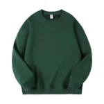Dark Green Round Neck Fleece Sweatshirt