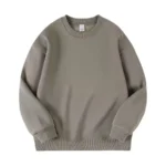 Light Khaki Fleece-lined Crew Neck Sweatshirt