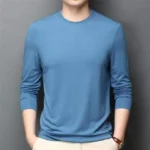 Fog Blue round Neck Long Sleeve