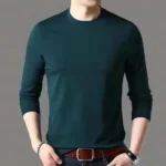 Dark Green round-Collar Long Sleeve