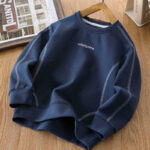 Navy Blue Map Cotton Sweater