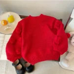 Chinese Red Fur Ball Sweater