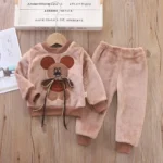 Fleece-Lined Mouse Two-Piece Suit Khaki