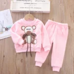 Bow Bear Two-Piece Set Pink