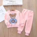 Velvet Bear Two-Piece Set Pink