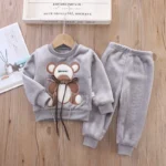 Bow Bear Two-Piece Gray