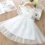 White Lace-Up Butterfly Dress
